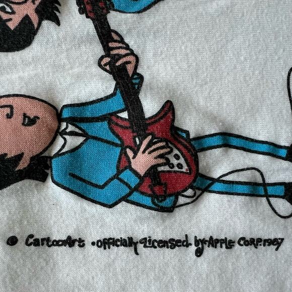 Vintage 80s The Beatles Twist and Shout Apple Band T Shirt Touch of Gold Single - Picture 5 of 10